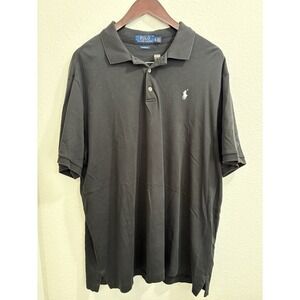 Polo Ralph Lauren Polo Shirt Men's XL Short Sleeve Black 100% Cotton Classic Fit